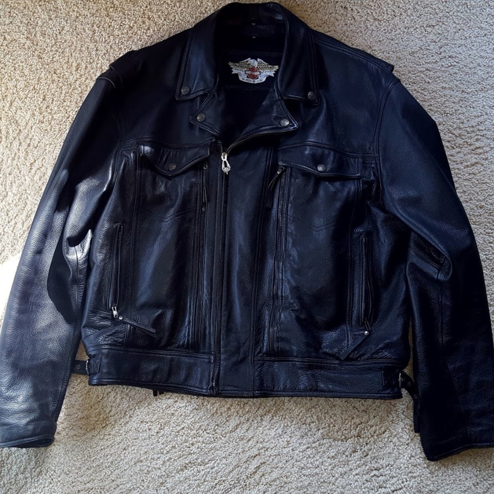 Harley Davidson Black Leather Riding Jacket XXXL